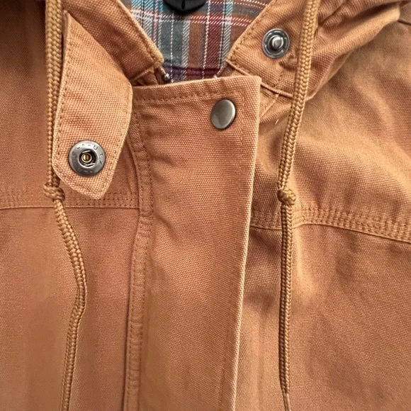 Patagonia Brown Jacket with Blue and Brown Plaid Interior - Picture 4 of 8
